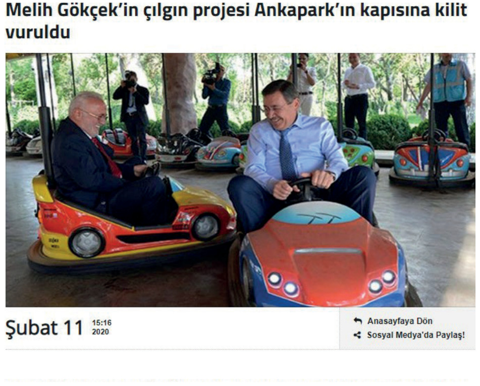 Melih Gökçek'in çılgın projesi Ankapark'ın kapısına kilit vuruldu