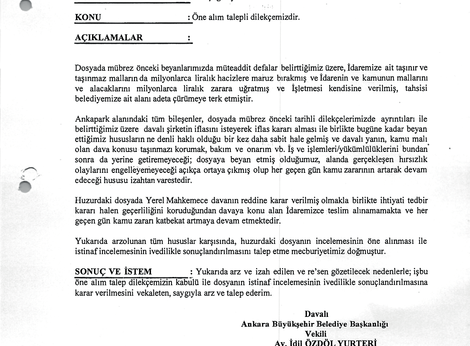 İSTİNAF MAHKEMESİNE BİR KEZ